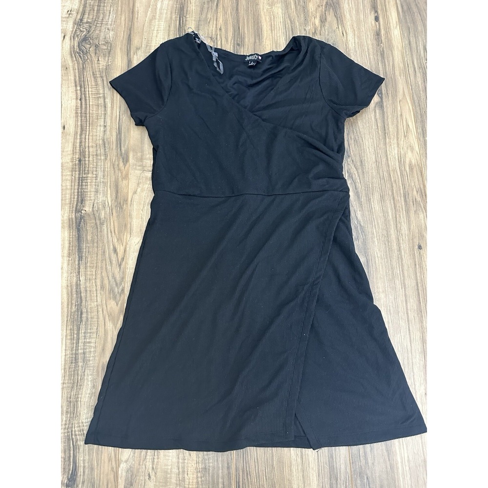 Justify Women's Dress Size Large Black Short Sleeve